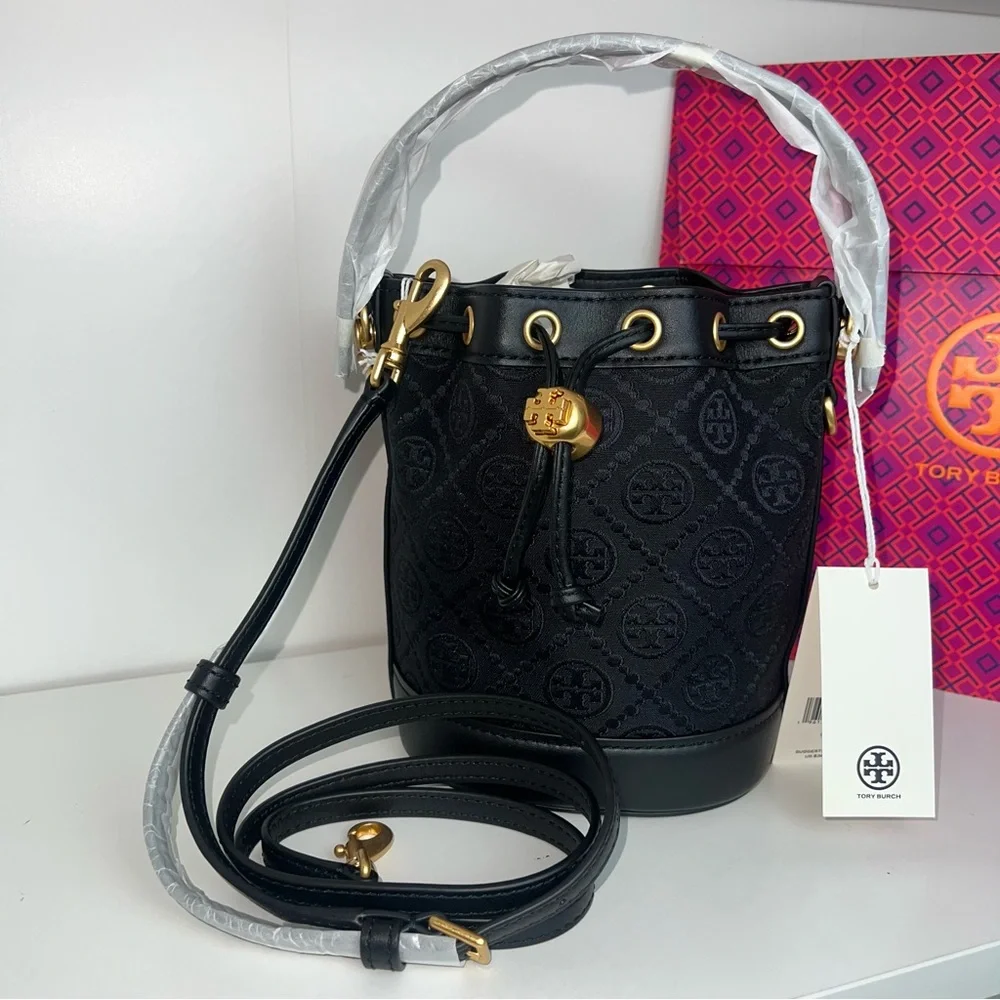 NWT Tory Burch Black Bucket Bag